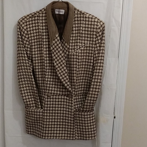 Tahari Houndstooth Vintage 80's Blazer - Picture 3 of 15